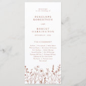Terracotta Rustic Herfst Wildflower Wedding Progra Programmakaart (Voorkant)