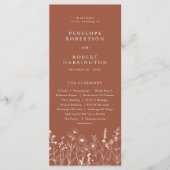 Terracotta Rustic Herfst Wildflower Wedding Progra Programmakaart (Voorkant)