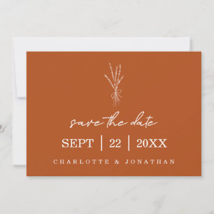 Terracotta Rustic Modern Hand Geschreven Wedding Save The Date