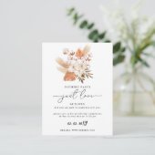 Terracotta Rustic Pampas Grass Wedding Reception C Briefkaart (Staand voorkant)