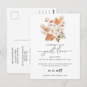 Terracotta Rustic Pampas Grass Wedding Reception C Briefkaart (Voorkant / Achterkant)