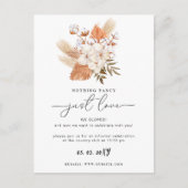 Terracotta Rustic Pampas Grass Wedding Reception C Briefkaart (Voorkant)