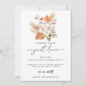 Terracotta Rustic Pampas Grass Wedding Reception Kaart (Voorkant)