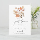 Terracotta Rustic Pampas Grass Wedding Reception Kaart (Staand voorkant)