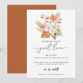 Terracotta Rustic Pampas Grass Wedding Reception Kaart