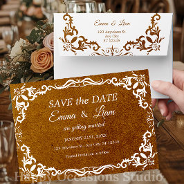 Terracotta Rustic Papel Picado – Bewaar de datum Save The Date