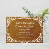 Terracotta Rustic Papel Picado – Bewaar de datum Save The Date (Staand voorkant)