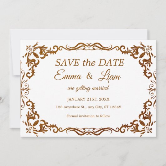 Terracotta Rustic Papel Picado – Save the Date (Voorkant)