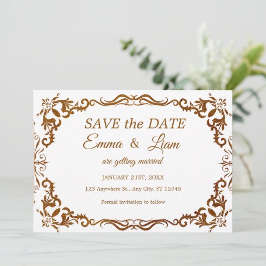 Terracotta Rustic Papel Picado – Save the Date (Staand voorkant)