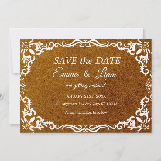 Terracotta Rustic Papel Picado – Save the Date (Voorkant)