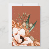 Terracotta Rustic Sinaasappel Floral Elegant Weddi Kaart (Voorkant)