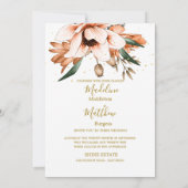 Terracotta Rustic Sinaasappel Floral Elegant Weddi Kaart (Achterkant)