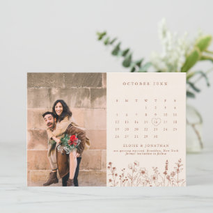 Terracotta Rustieke Bloemen Herfst Wildflower Foto Save The Date