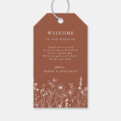 Terracotta Rustieke Bloemen Herfst Wildflower Huwe Cadeaulabel (Voorkant)