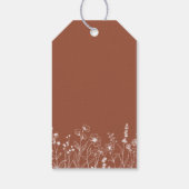 Terracotta Rustieke Bloemen Herfst Wildflower Huwe Cadeaulabel (Achterkant)