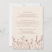 Terracotta Rustieke Bloemen Herfst Wildflower Huwe Kaart (Achterkant)