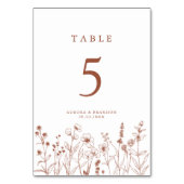 Terracotta Rustieke Bloemen Herfst Wildflower Huwe Kaart (Achterkant)