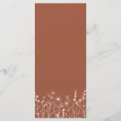 Terracotta Rustieke Bloemen Herfst Wildflower Huwe Menu (Achterkant)