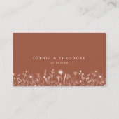 Terracotta Rustieke Bloemen Herfst Wildflower Huwe Plaatskaartje (Achterkant)