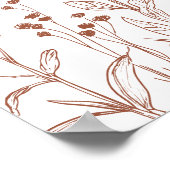 Terracotta Rustieke Bloemen Herfst Wildflower Huwe Poster (Hoek)