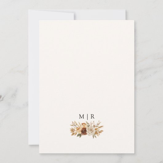 Terracotta rustieke bloemenbruiloft Save the Date Kaart (Achterkant)