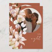 Terracotta rustieke Boho bloemenfoto tafel nummer Kaart (Voorkant / Achterkant)