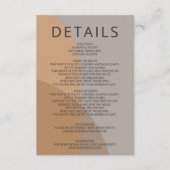 Terracotta rustieke boho boog moderne bruiloft informatiekaartje (Voorkant)