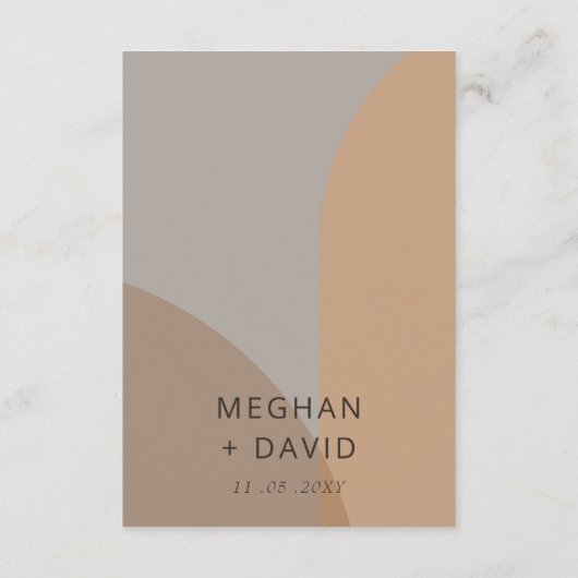 Terracotta rustieke boho boog moderne bruiloft informatiekaartje (Achterkant)