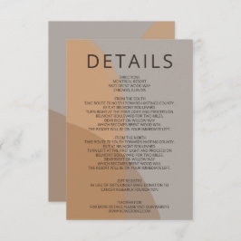 Terracotta rustieke boho boog moderne bruiloft informatiekaartje