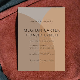 Terracotta rustieke boho boog moderne bruiloft kaart