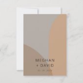 Terracotta rustieke boho boog moderne bruiloft RSVP kaartje (Achterkant)