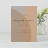 Terracotta rustieke boho boog moderne bruiloft save the date (Staand voorkant)