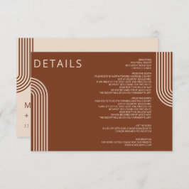 Terracotta Rustieke Boho Gebogen Moderne Trouw Informatiekaartje