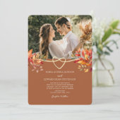 Terracotta Rustieke Boho Herfst Bruiloft Kaart (Staand voorkant)