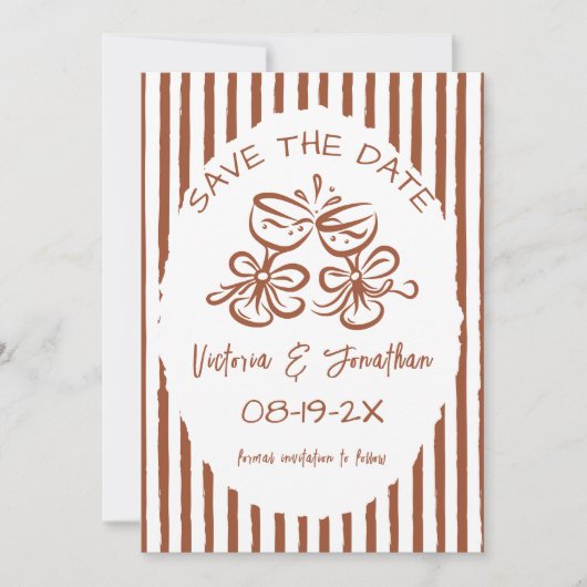 Terracotta rustieke bruiloft save the date (Voorkant)