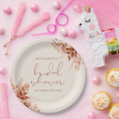 Terracotta Rustieke Bruiloftsfeest met Bloemen Papieren Bordje (Feest)