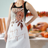 Terracotta Rustieke Herfst Bloemen Happy Thanksgiv Schort