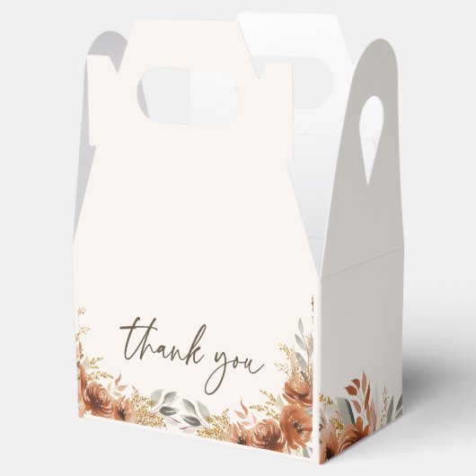 Terracotta Rustieke Herfst Bloemenbruiloft Dank u Bedankdoosjes (Geopend)