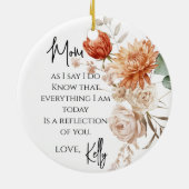 Terracotta rustieke moeder van de bruid cadeau keramisch ornament (Achterkant)