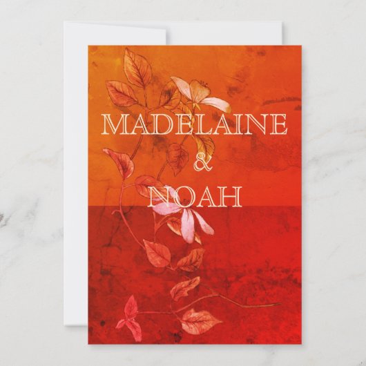 Terracotta rustieke Sinaasappel roze bruiloft repe Kaart (Achterkant)