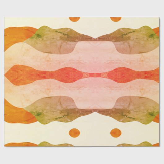 Terracotta & Sage Abstract  Cadeaupapier (Vlak)