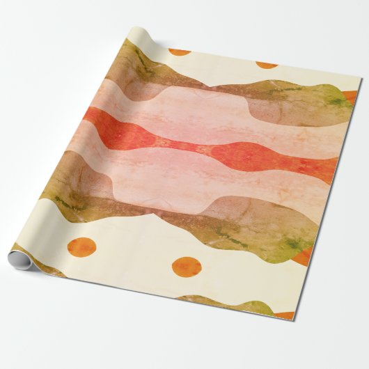 Terracotta & Sage Abstract  Cadeaupapier (Uitgerold)