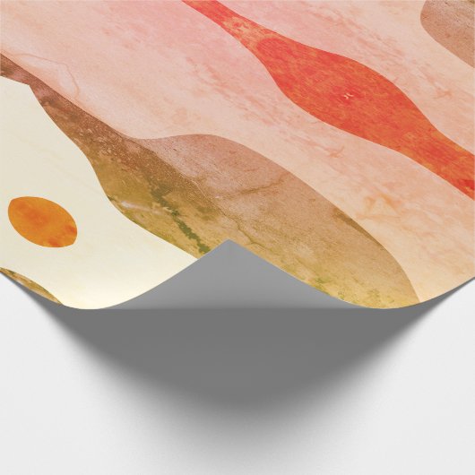 Terracotta & Sage Abstract  Cadeaupapier (Hoek)