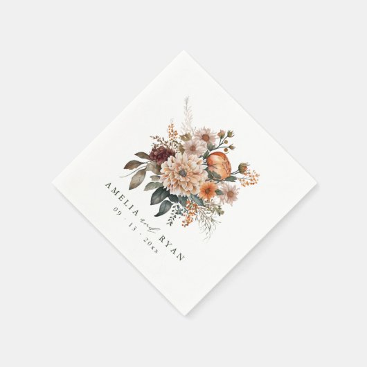 Terracotta Sage Boho Bloemenbruiloft Servet (Hoek)