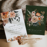 Terracotta Sage Boho Floral Save the Date Kaart<br><div class="desc">Dit is een sage groen en terracotta floral save the date. Geef de meeste formuleringen en kleuren uit (de floralen van de waterverf en sommige doopvonten zijn niet editable). Om alle het uitgeven opties te zien te selecteren gelieve "uitgeven gebruikend ontwerphulpmiddel":)</div>