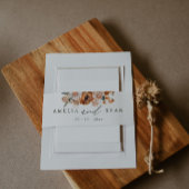 Terracotta Sage Boho Floral Uitnodigingen Wikkel