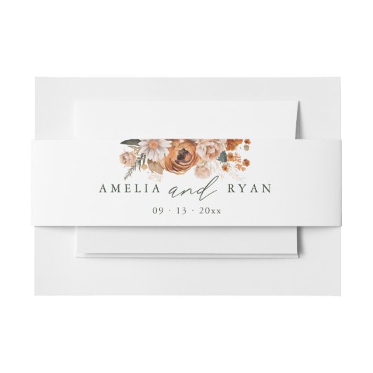 Terracotta Sage Boho Floral Uitnodigingen Wikkel (Voorkant Voorbeeld)