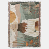 Terracotta Sage Boho Woestijn Vallei Zonsondergang Deken (Voorkant Verticaal)