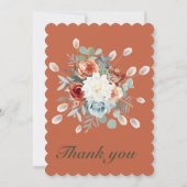 Terracotta Sage Bruiloft Sjablonen Kaart (Achterkant)