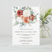 Terracotta Sage Bruiloft Sjablonen Kaart (Staand voorkant)